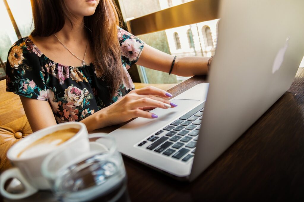 woman, coffee cup, laptop, desk, workspace, macbook, technology, work, working, working woman, coffee, computer, cup, girl, mug, laptop, laptop, laptop, laptop, laptop, work, work, working, working, coffee, computer, computer, computer, computer